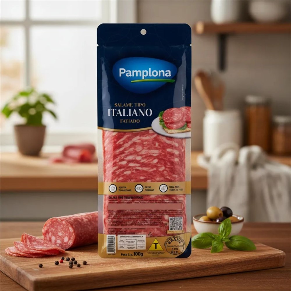 Salame Italiano Fatiado Pamplona 100gr