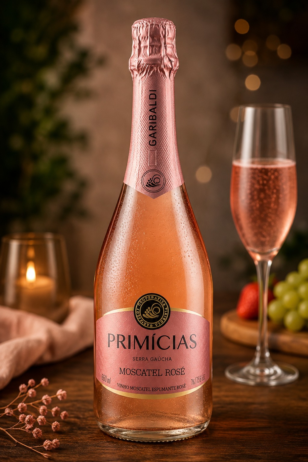 Espumante Primícias Moscatel Rosé