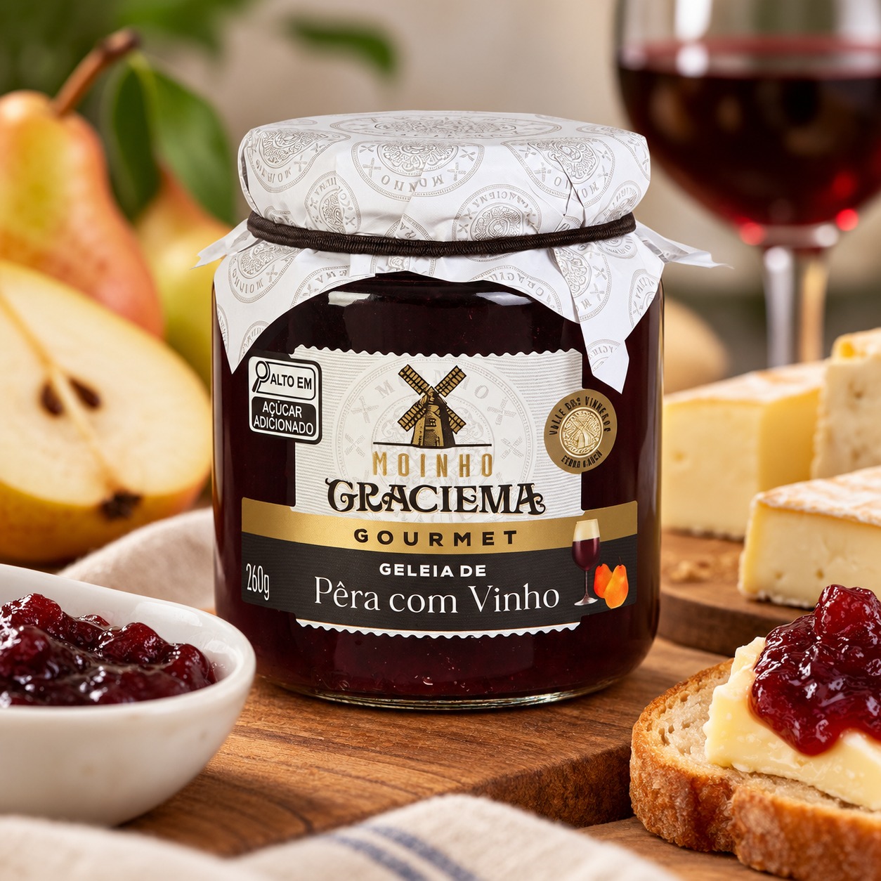 Geleia Gourmet de Pera e Vinho Graciema 260gr