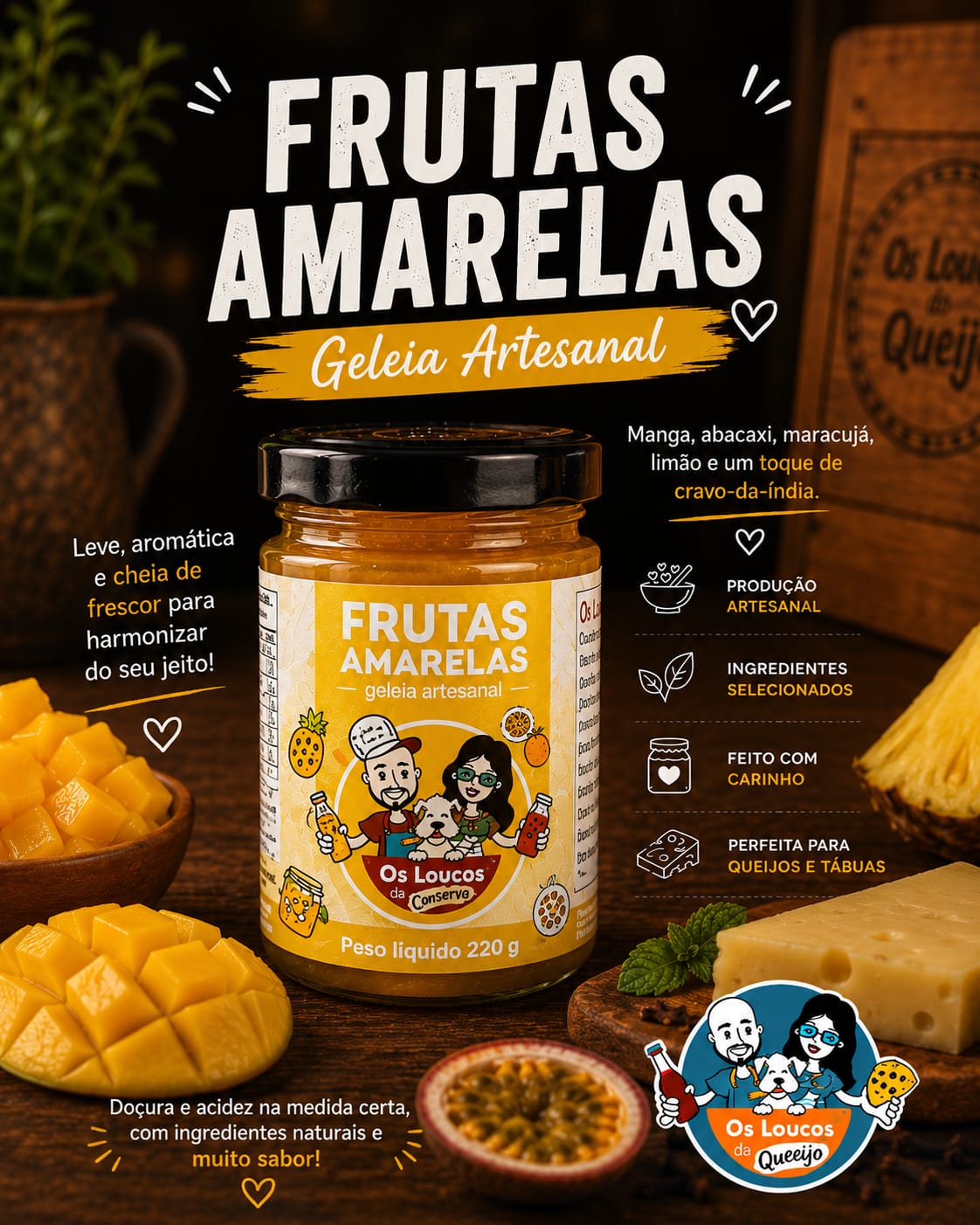 Geleia de Frutas Amarelas Os Loucos da Conserva