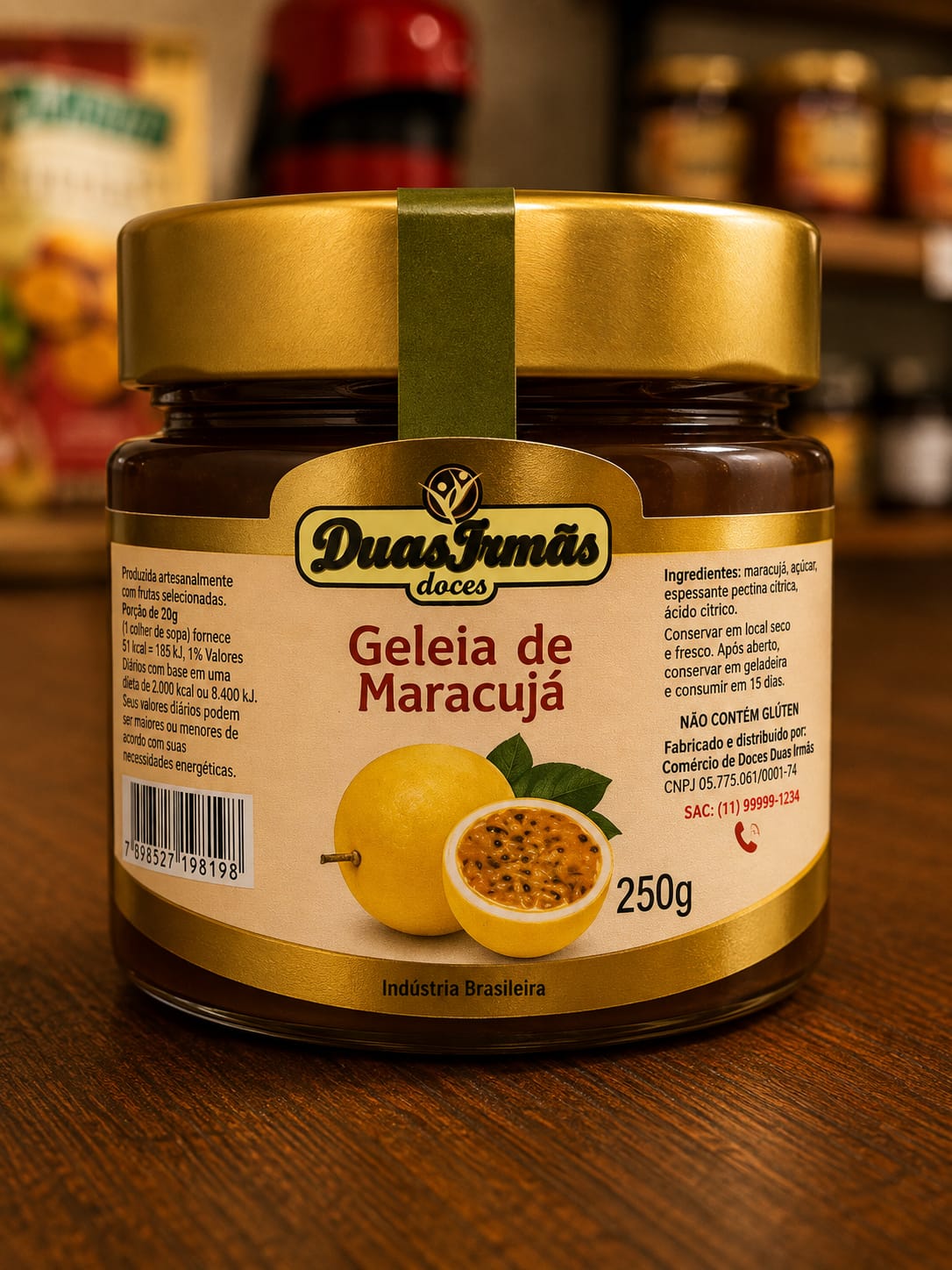 Geleia de Maracujá Duas Irmãs 250gr