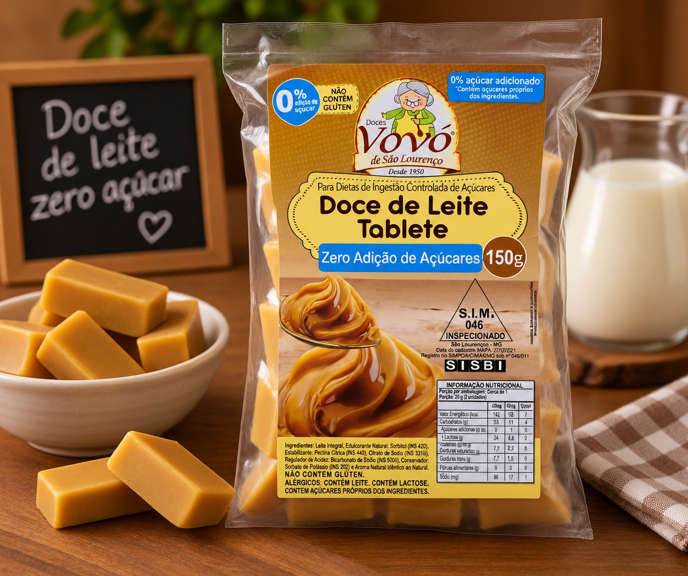 Doce de Leite Cortadinho Zero Açúcar