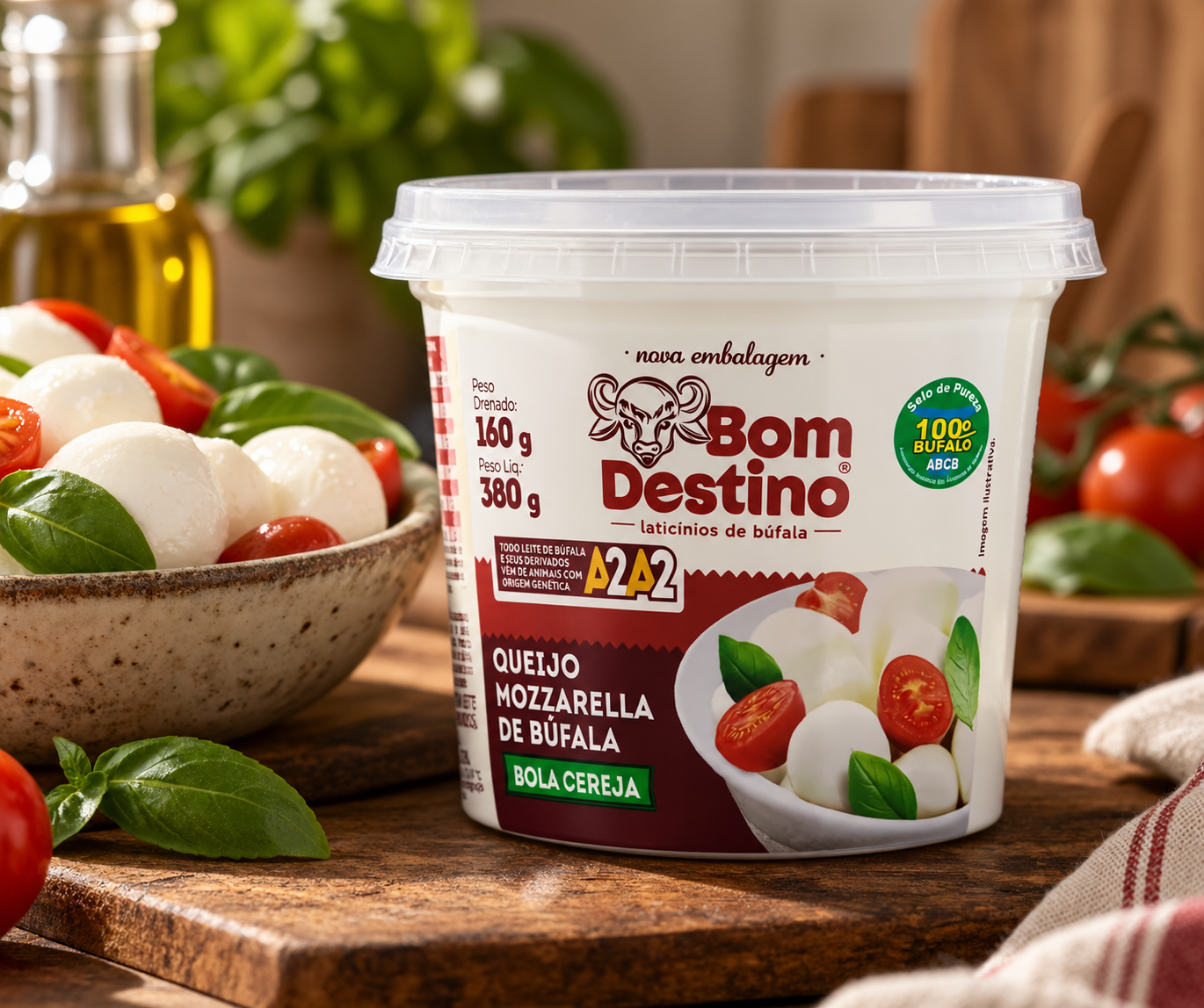 Mussarela de Búfala Bola Cereja Bom Destino 160g